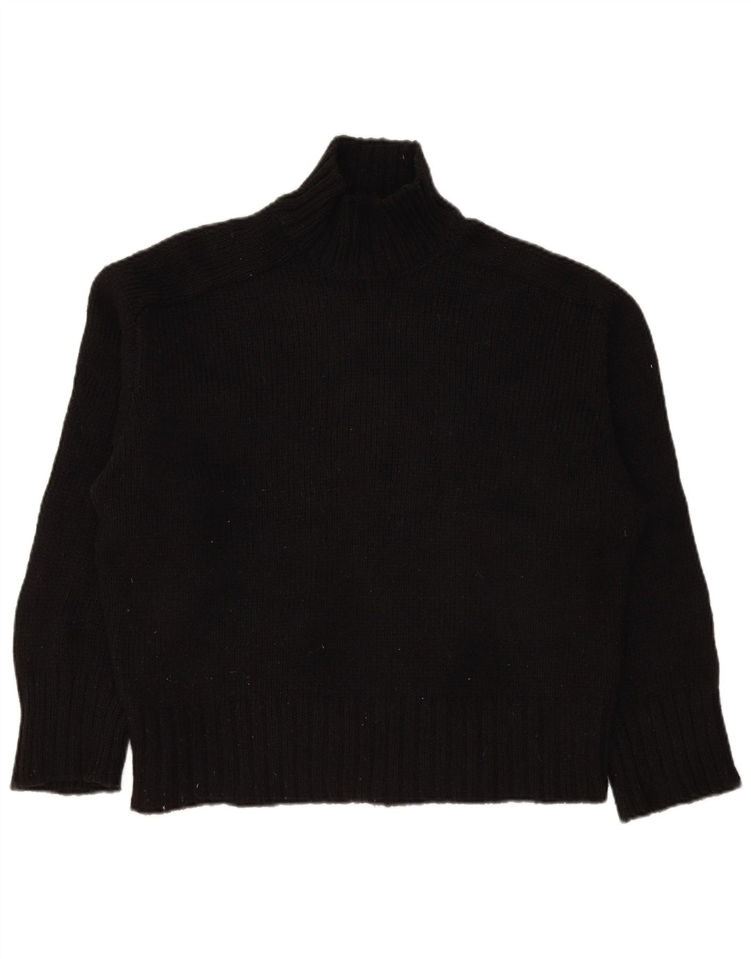 Zara Dame Oversized Turtle Neck Jumper Sweater UK 14 Medium Black