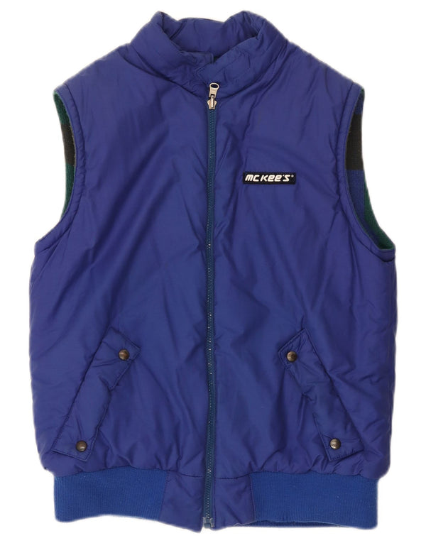 MC Kee's Mens Reversible Gilet IT 44 XS Blue Cotton