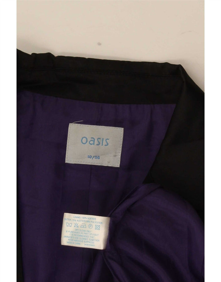 Oasis Dame 1 Knap Blazer Jacket UK 10 Small Black Acetate