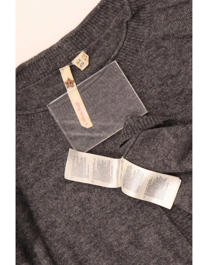 White Stuff Dame Crew Neck Jumper Sweater UK 12 Medium Grey Polka Dot