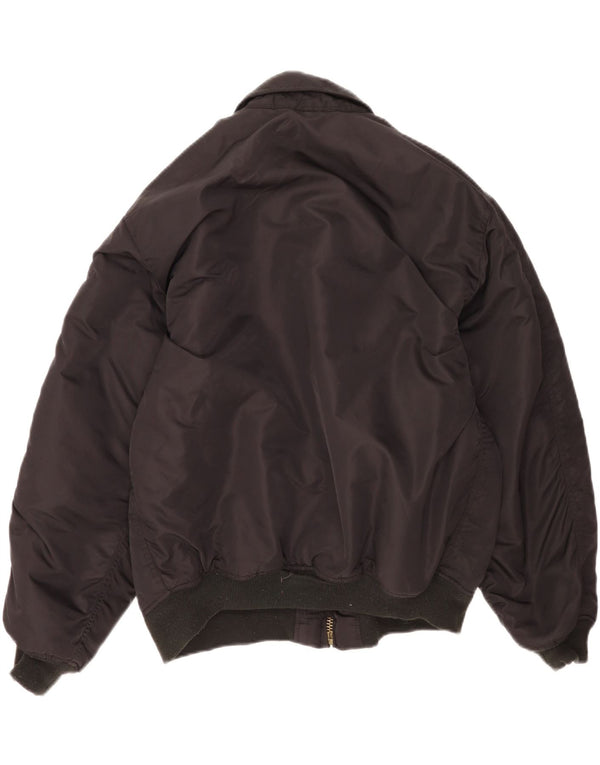 Vintage Herre Cold Weather Flight Aviator Jacket UK 40 Large Black Nylon
