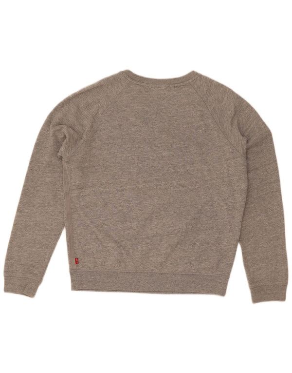 Levi's Dame Oversized Sweatshirt Jumper UK 10 Small Grey Flecked Bomuld