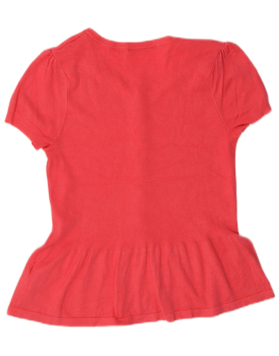 MARKS & SPENCER Kortærmet skjortebluse til kvinder UK 14 Medium Pink Viscose
