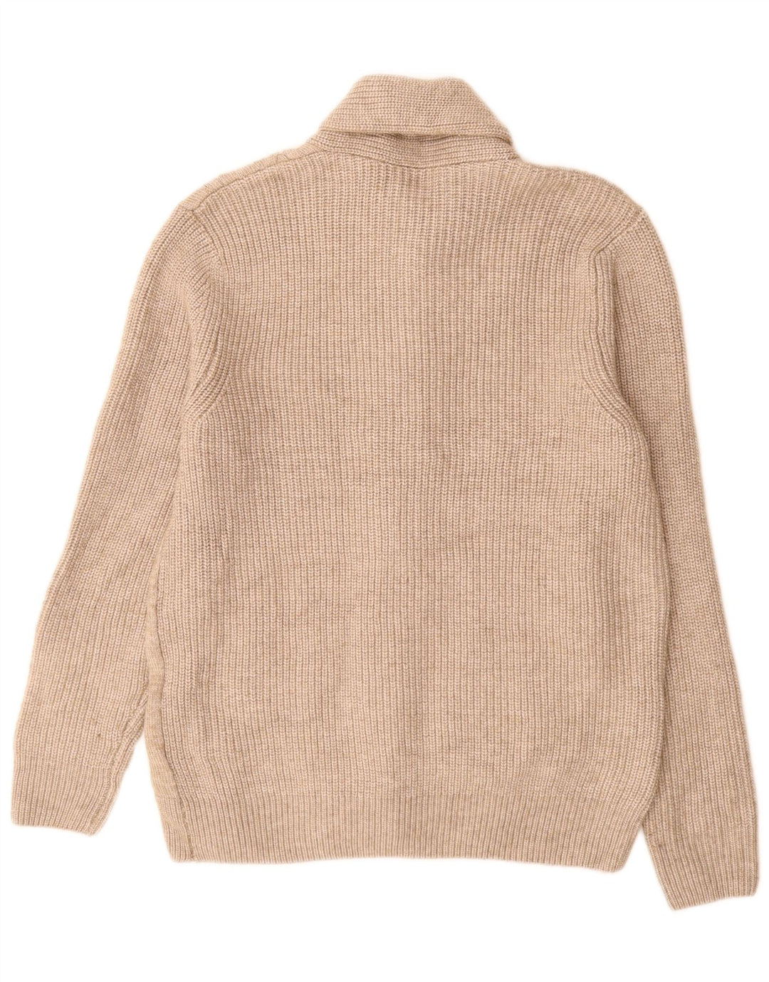 Marks & Spencer Herre Cardigan Sweater Stor Beige Polyester