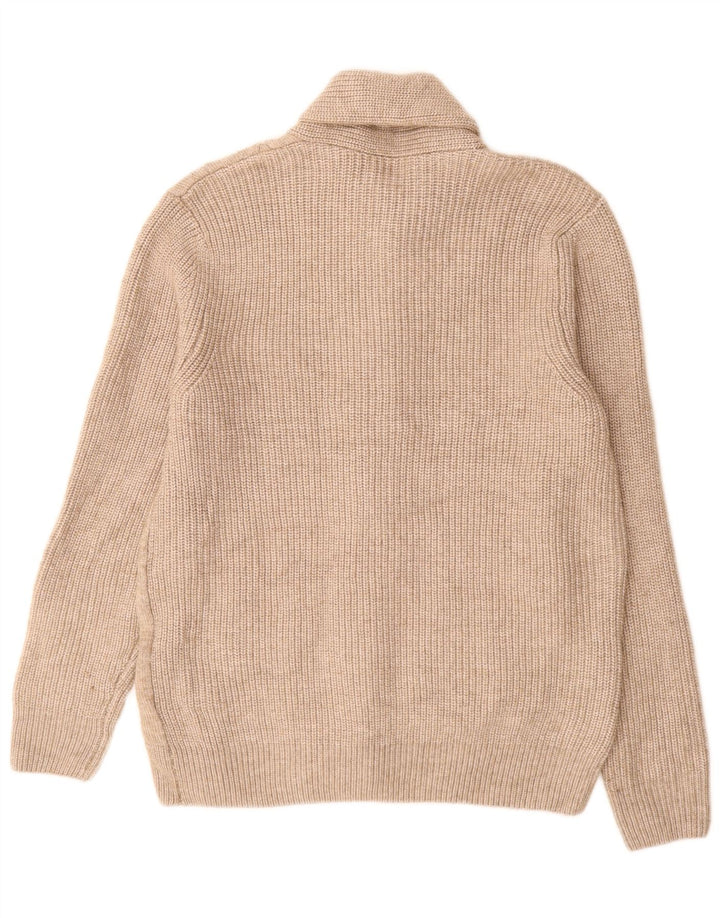 Marks & Spencer Herre Cardigan Sweater Stor Beige Polyester