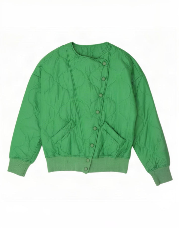 Vintage bomberjakke til kvinder UK 14 Medium Green