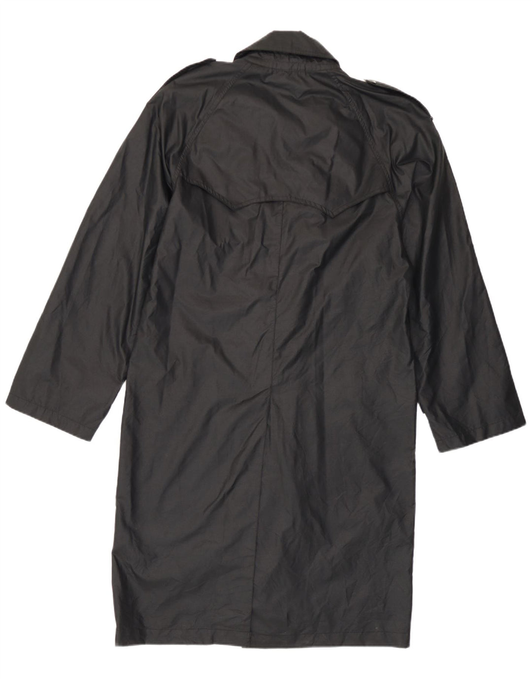 Fiorucci Trench Coat med hætte til mænd UK 36 Lille sort nylon