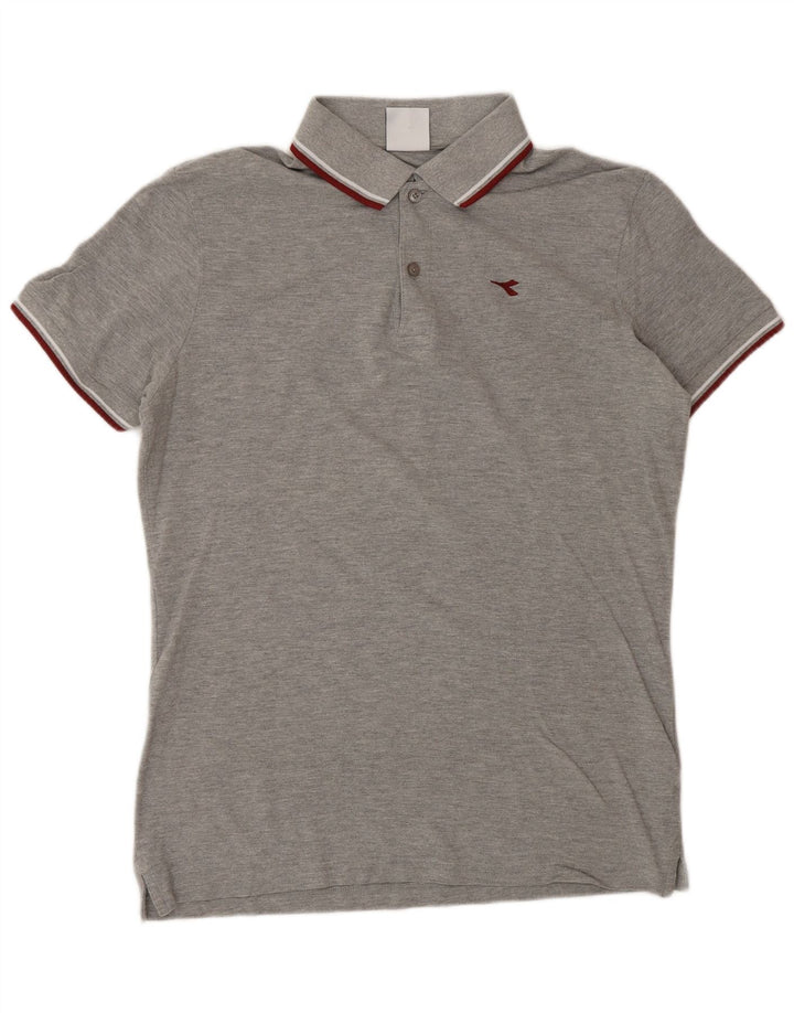 DIADORA Mens Polo Shirt Medium Grey Cotton