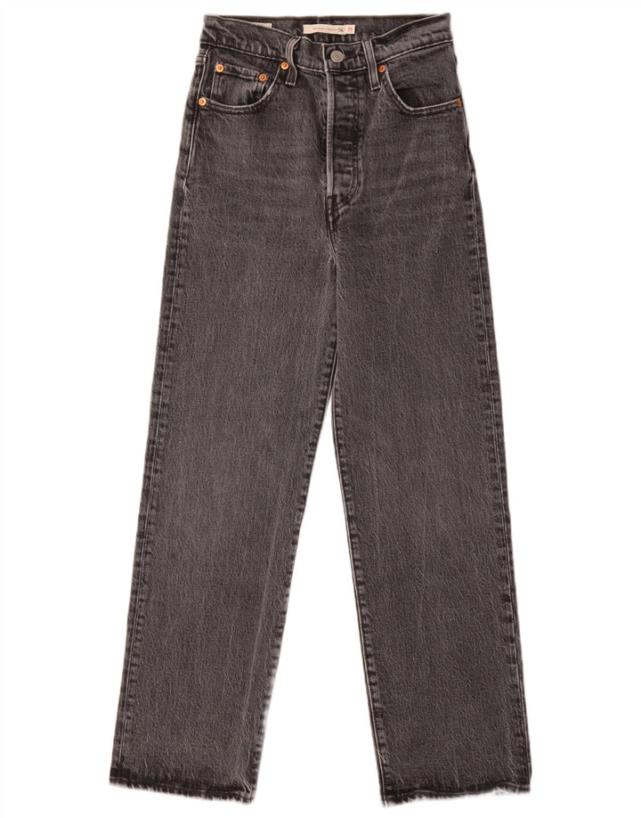 Levi's Dame Ribcage Straight Jeans W25 L27 Grå Bomuld