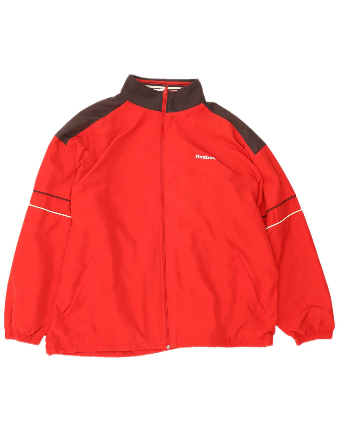 Reebok Regnjakke til mænd UK 42 XL Rød Colourblock Polyester