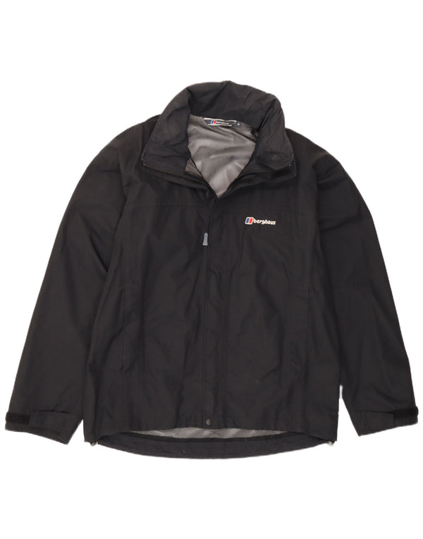 Berghaus Regnjakke med hætte til mænd UK 38 Medium Sort Nylon