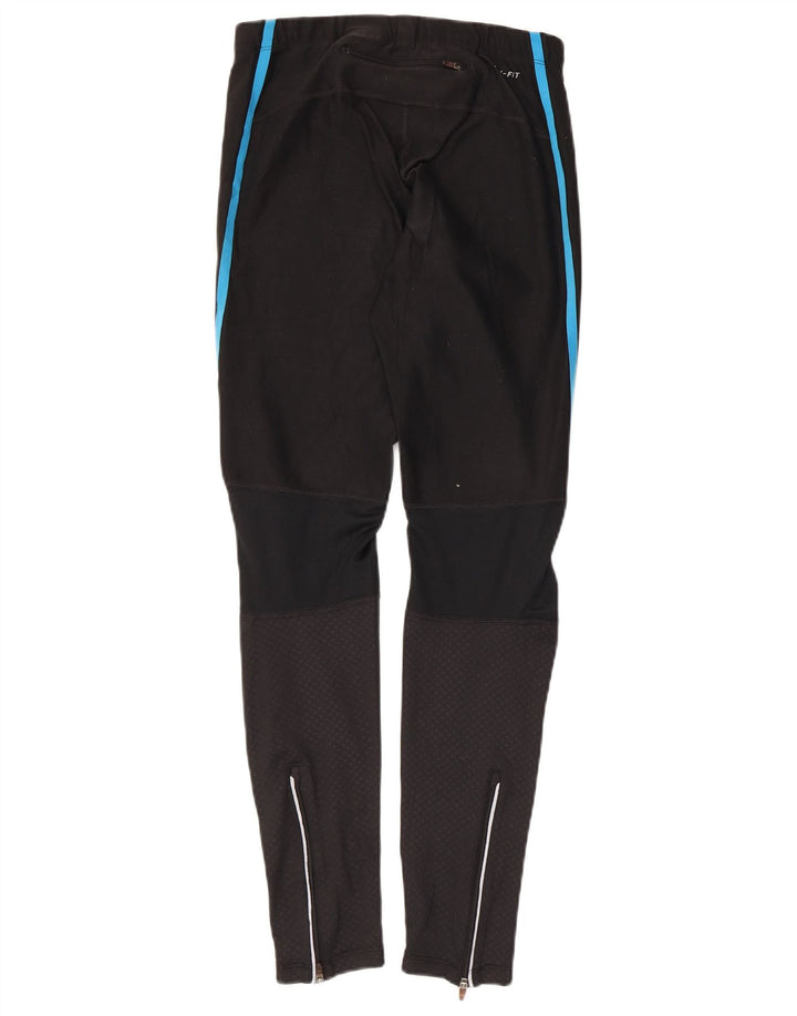 Nike Dame Dri Fit Leggings UK 14 Medium Sort Plettet