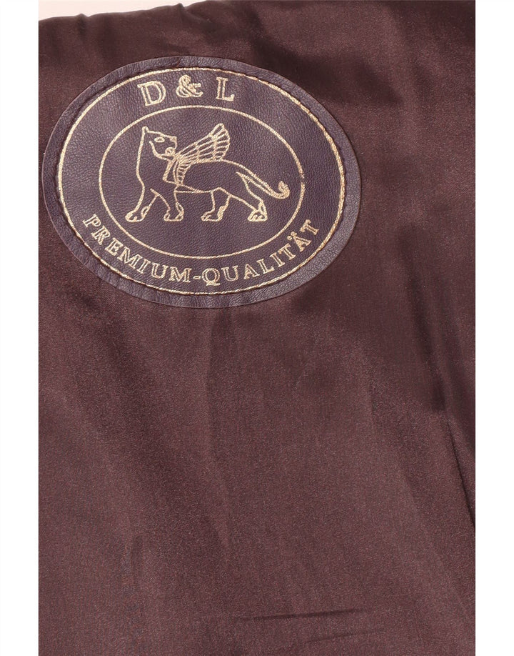 Vintage læderfrakke til kvinder UK 20 2XL Lilla