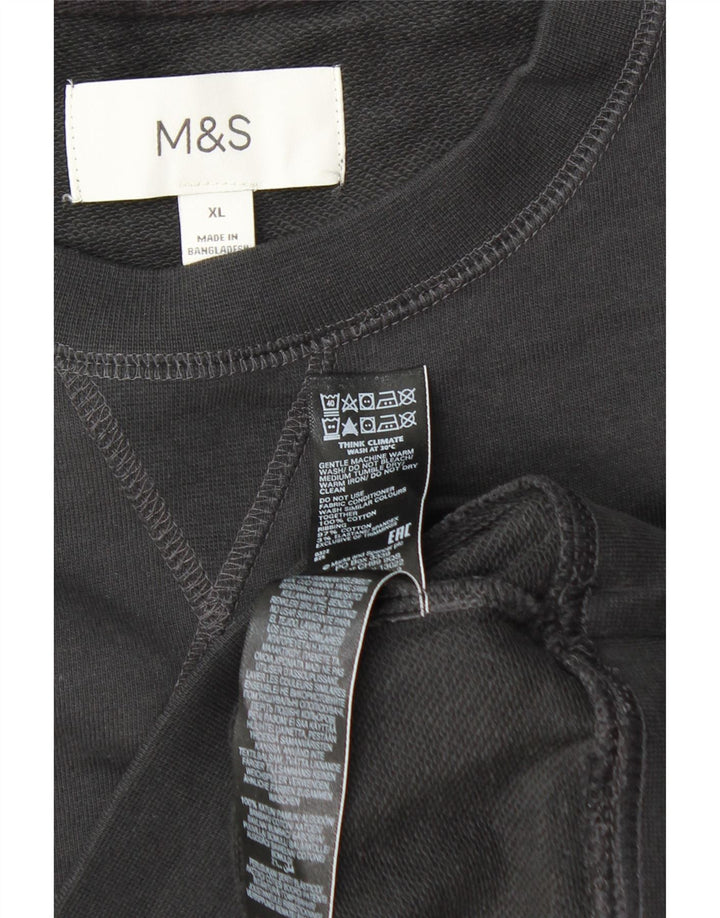 MARKS & SPENCER Sweatshirt til mænd XL Sort bomuld