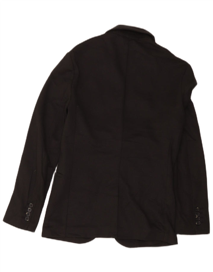 Zara Dame 2 Button Blazer Jacket UK 36 Small Black Polyester