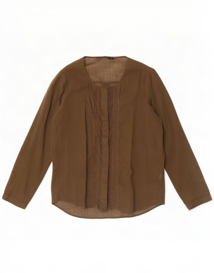 Zara skjortebluse til kvinder UK 14 Medium Khaki
