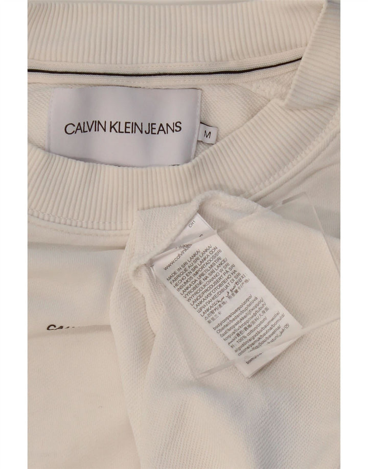 CALVIN KLEIN JEANS Sweatshirt til mænd Medium Hvid Bomuld