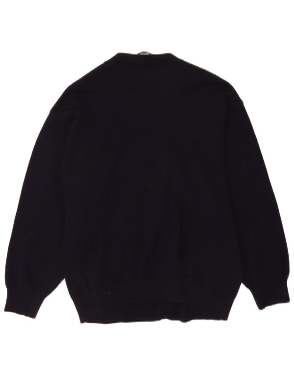 DALMINE Herre Cardigan Sweater IT 50 Medium Marineblå Virgin Wool