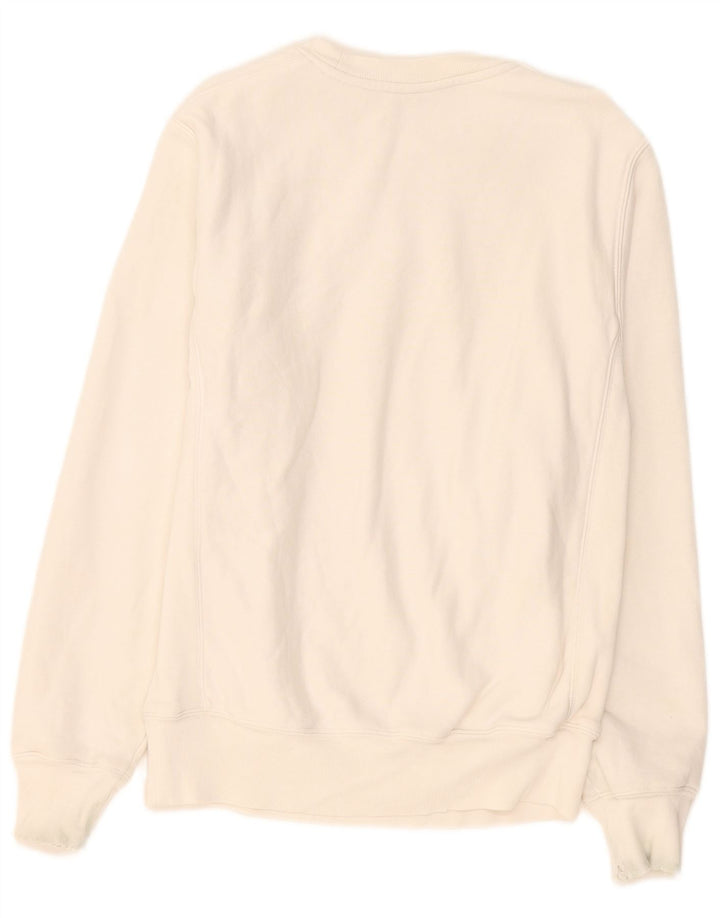 Champion Herre Reverse Weave Sweatshirt Jumper lille hvid bomuld