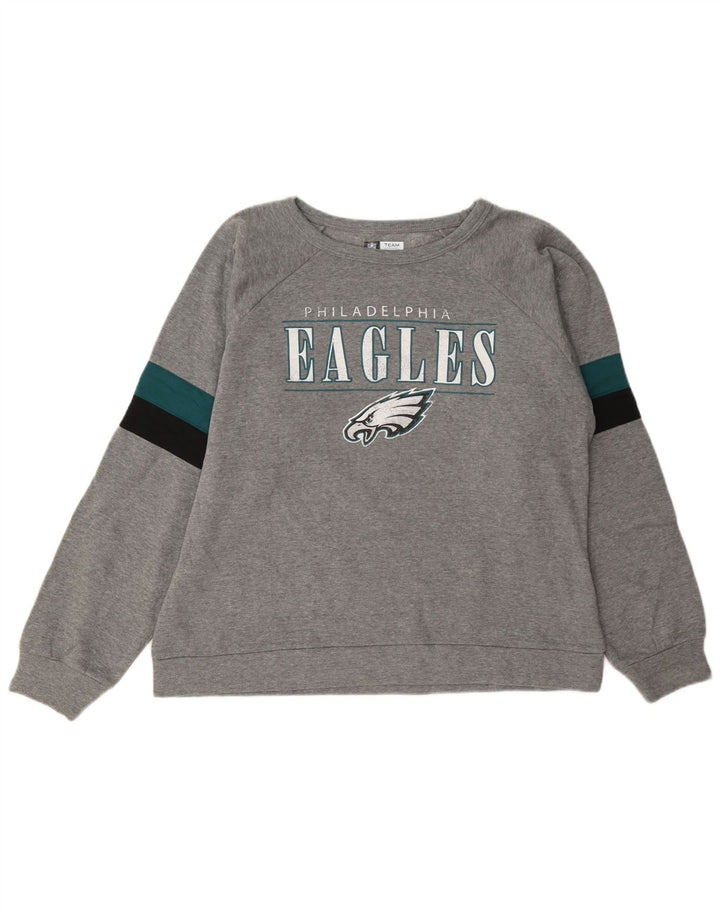 NFL Womens Philadelphia Eagles Sweatshirt Jumper UK 16 Large Grå