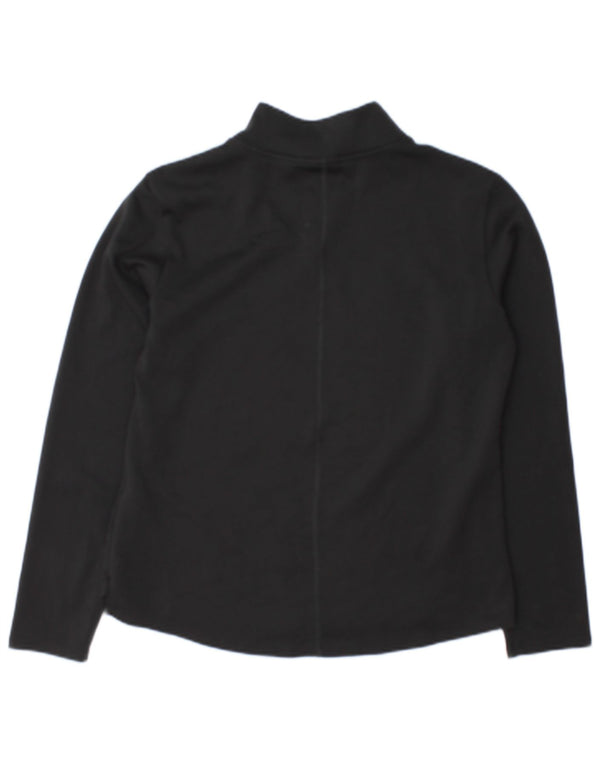 Nike Dame Therma-Fit Zip Neck Top Langærmet UK 14 Medium Sort