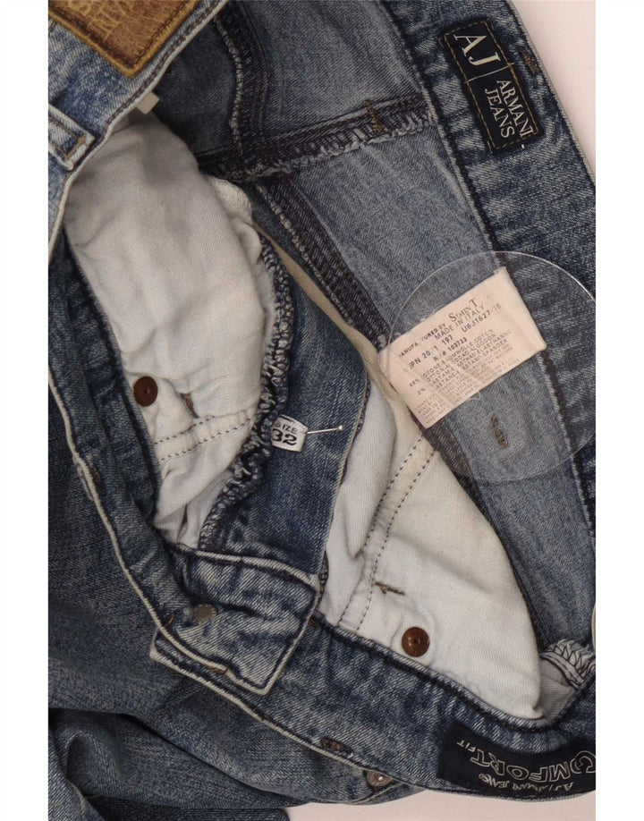 Armani Straight Jeans til mænd W32 L32 Blå bomuld