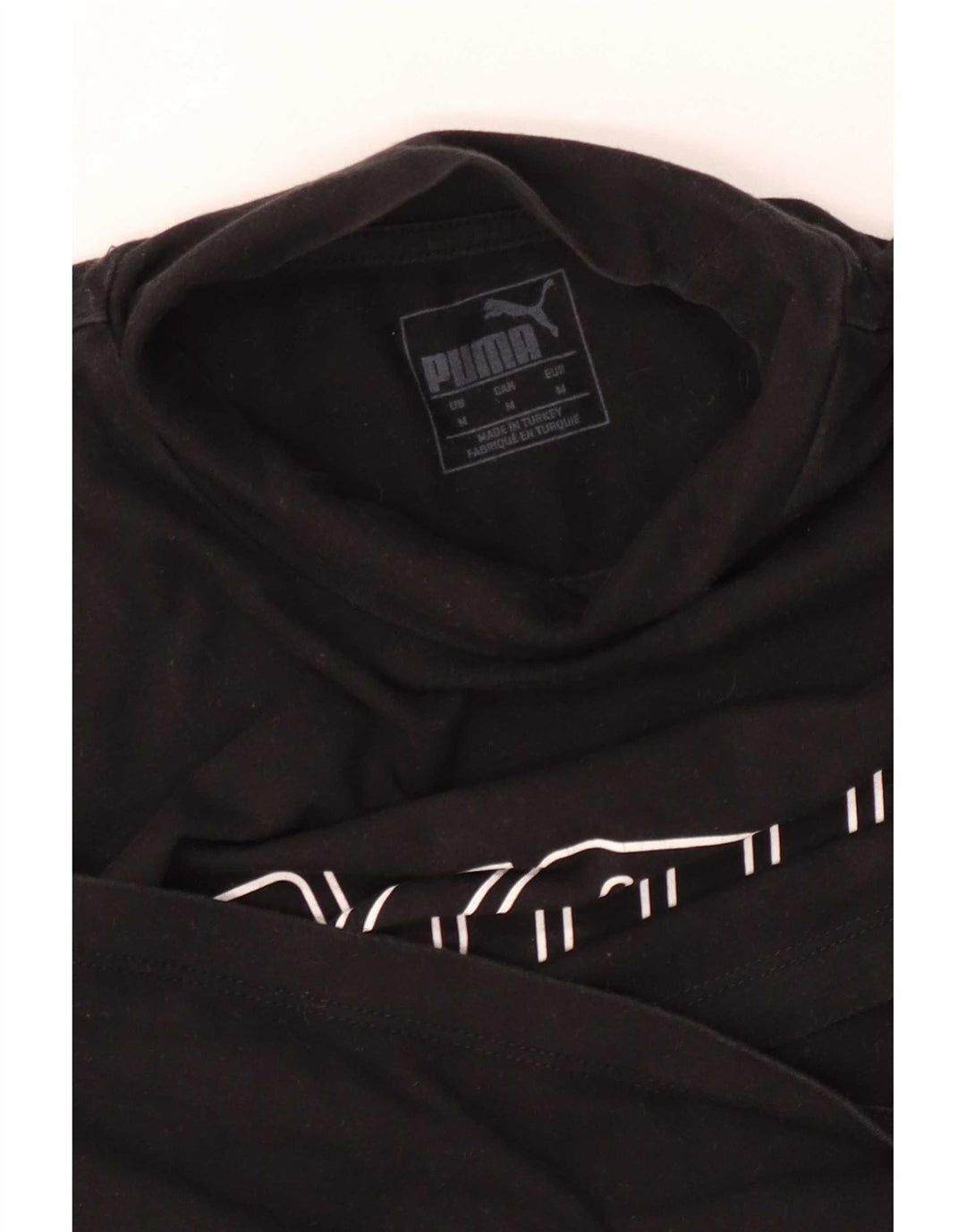 Puma Womens Crop Graphic Top Langærmet UK 12 Medium Black