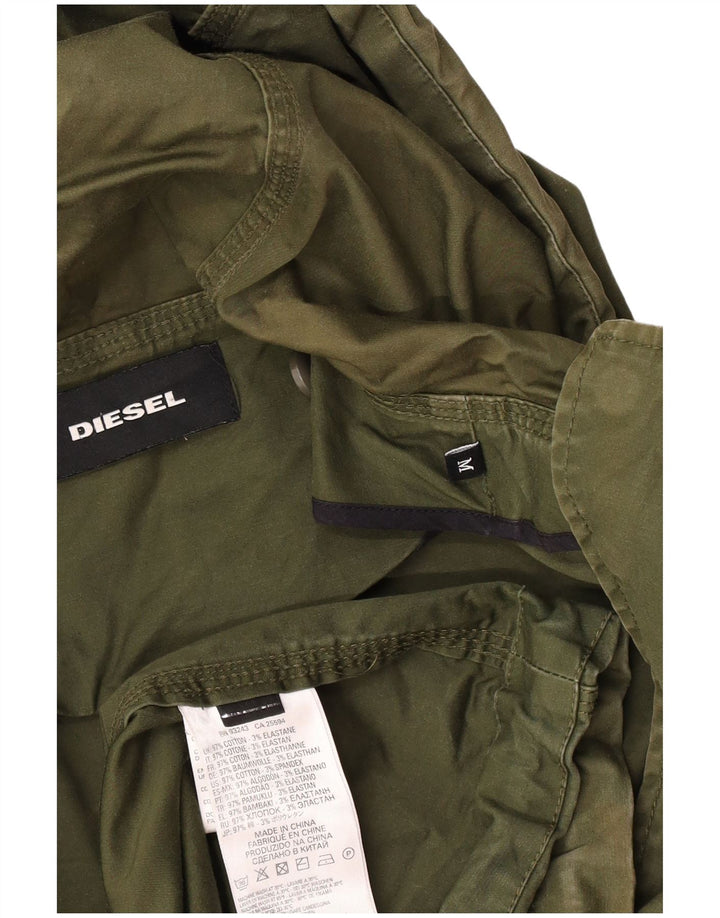 Diesel Herre Hooded Parka Jacket UK 38 Medium Green Bomuld