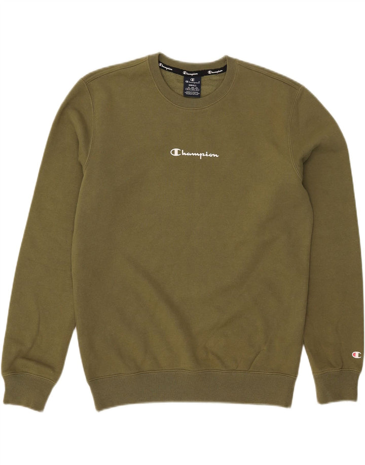 Champion Herre Sweatshirt Jumper Small Khaki Bomuld