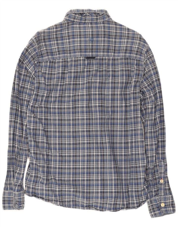 Fat Face Herre Ternet Klassisk Fit Flanellskjorte Medium Blå Ternet Bomuld