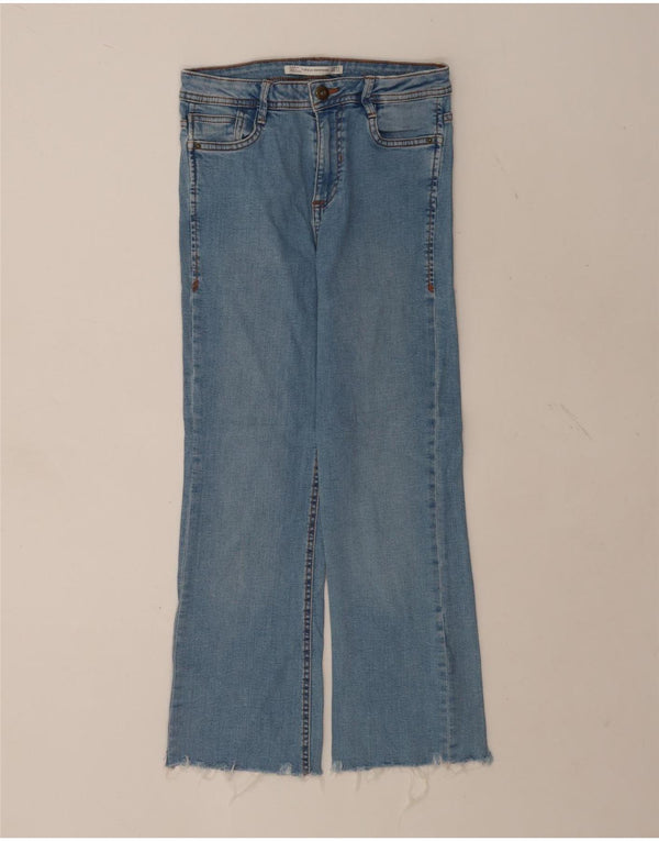 Zara Dame Trafaluc Crop Bootcut Jeans EU 36 XS W26 L24 Blå