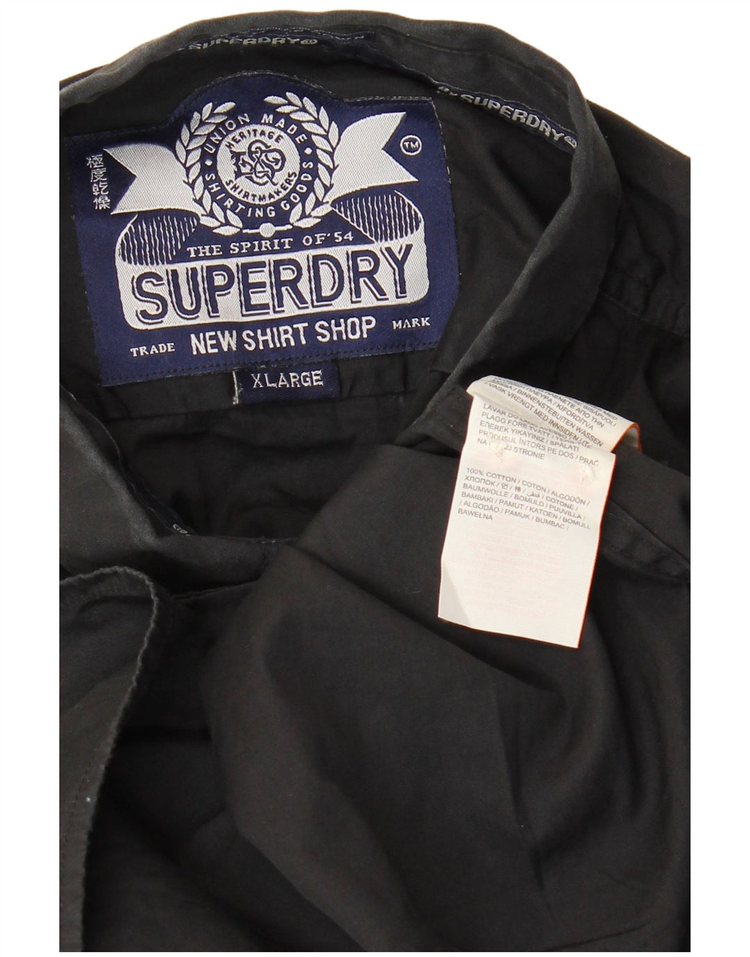 Superdry herreskjorte XL sort bomuld