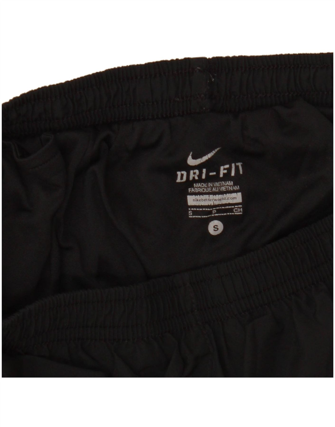 NIKE Dri Fit grafiske sportsshorts til kvinder UK 8 Small Black Colourblock