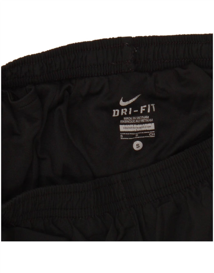 NIKE Dri Fit grafiske sportsshorts til kvinder UK 8 Small Black Colourblock