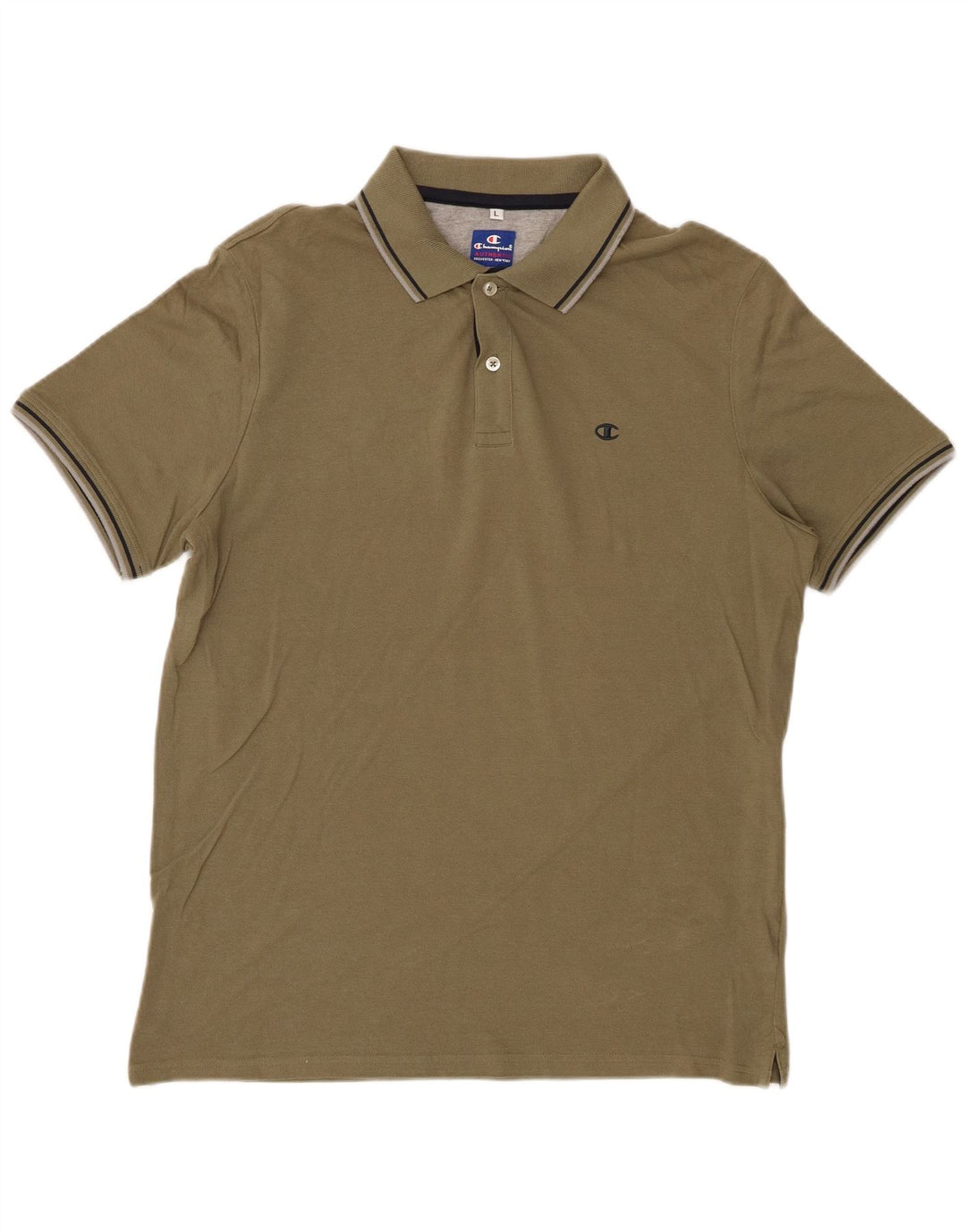CHAMPION Mens Polo Shirt Large Khaki