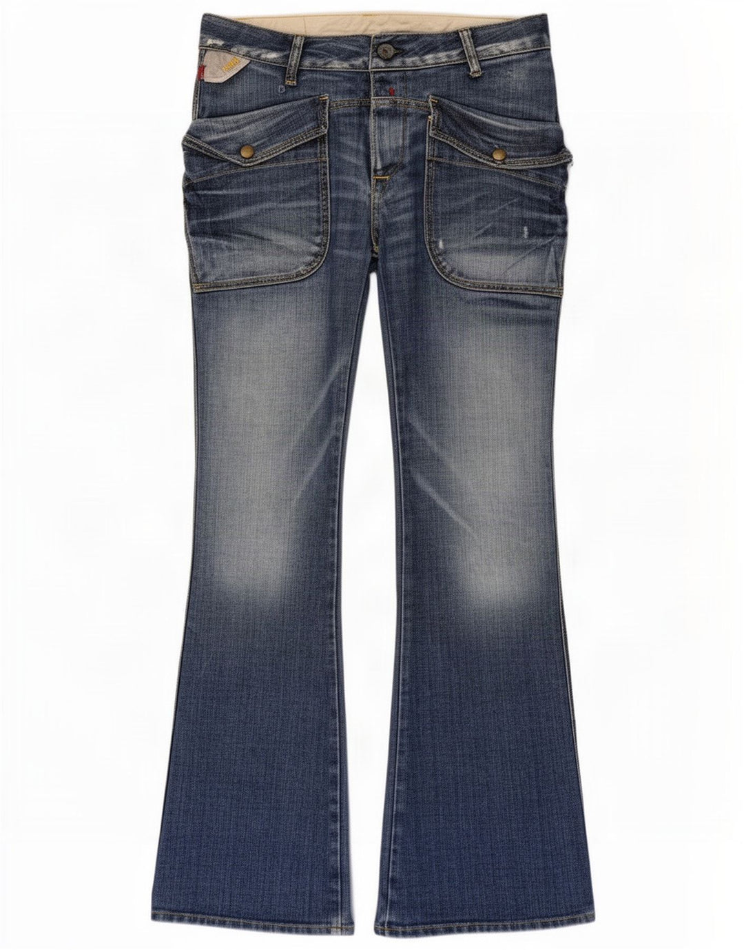 Replay Herre Cargo Bootcut Jeans W30 L32 Blå Bomuld