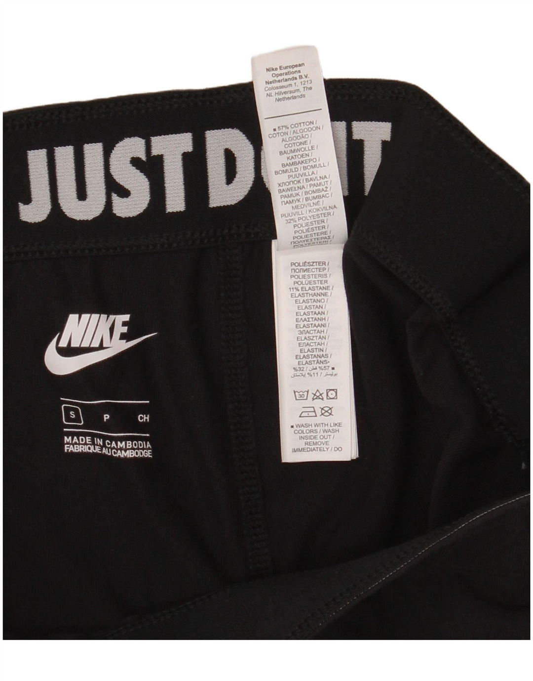 NIKE Grafiske Leggings til kvinder UK 8 Lille sort bomuld