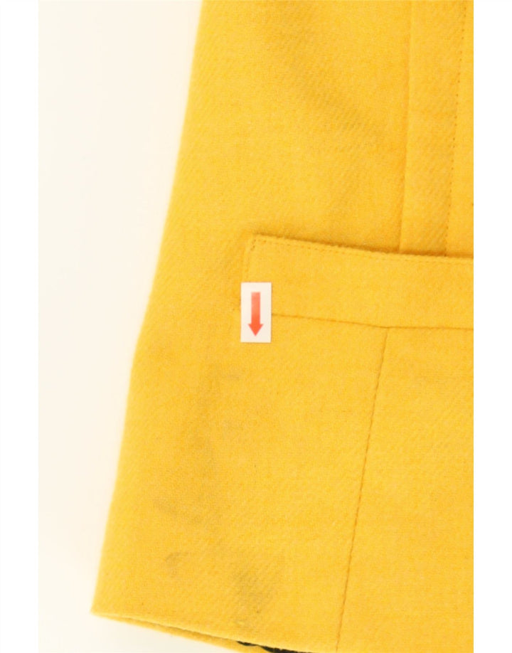 HABERDASHERY Womens 1 Button Blazer Jacket US 5/6 Medium Yellow Polyester Vintage Haberdashery and Second-Hand Haberdashery from Messina Hembry 
