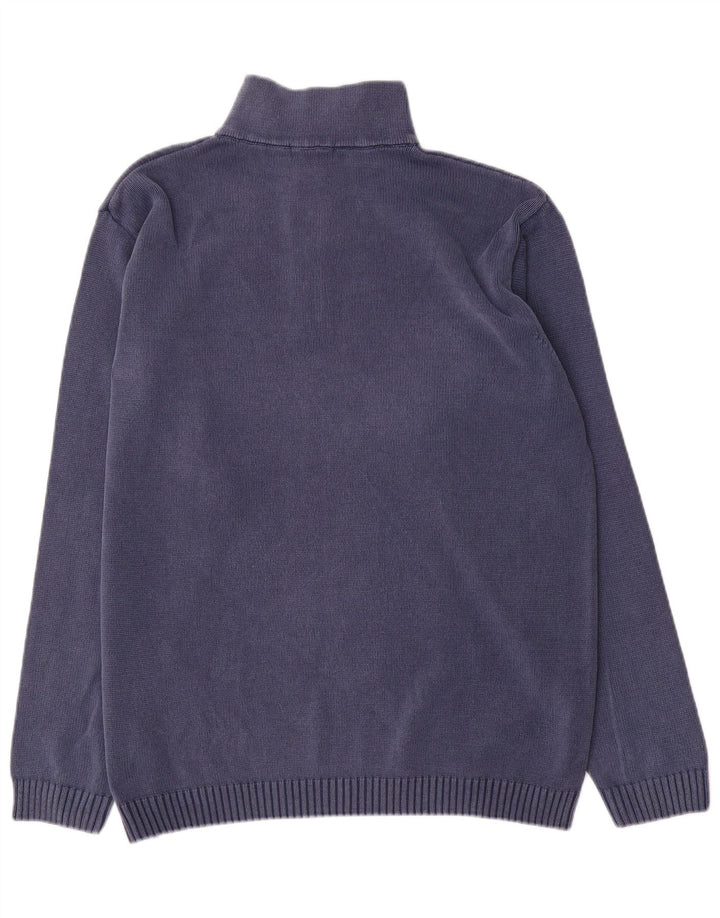 Gant Herre Zip Neck Jumper Sweater XL Navy Blue Bomuld