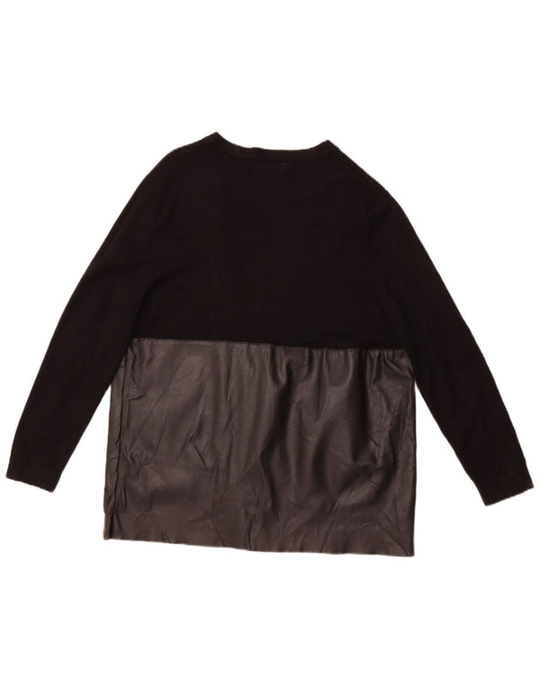 ZARA Womens Oversized Cardigan Sweater UK 10 Small Black Colourblock