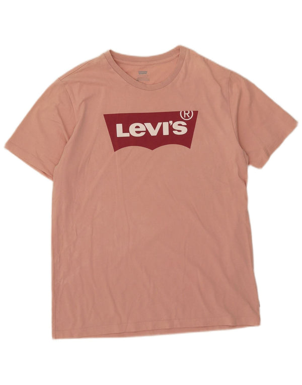 Levi's Herre grafisk T-shirt Top Medium Pink Bomuld