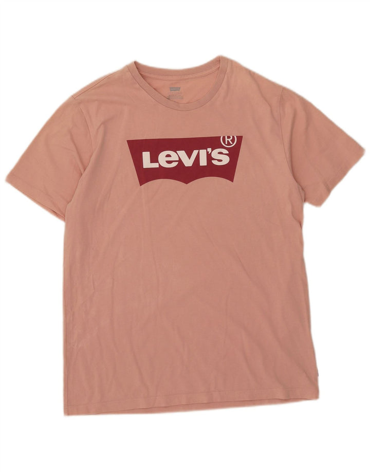 Levi's Herre grafisk T-shirt Top Medium Pink Bomuld