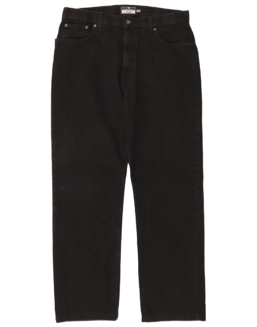 MARKS & SPENCER Straight jeans til mænd W34 L31 Sort bomuld