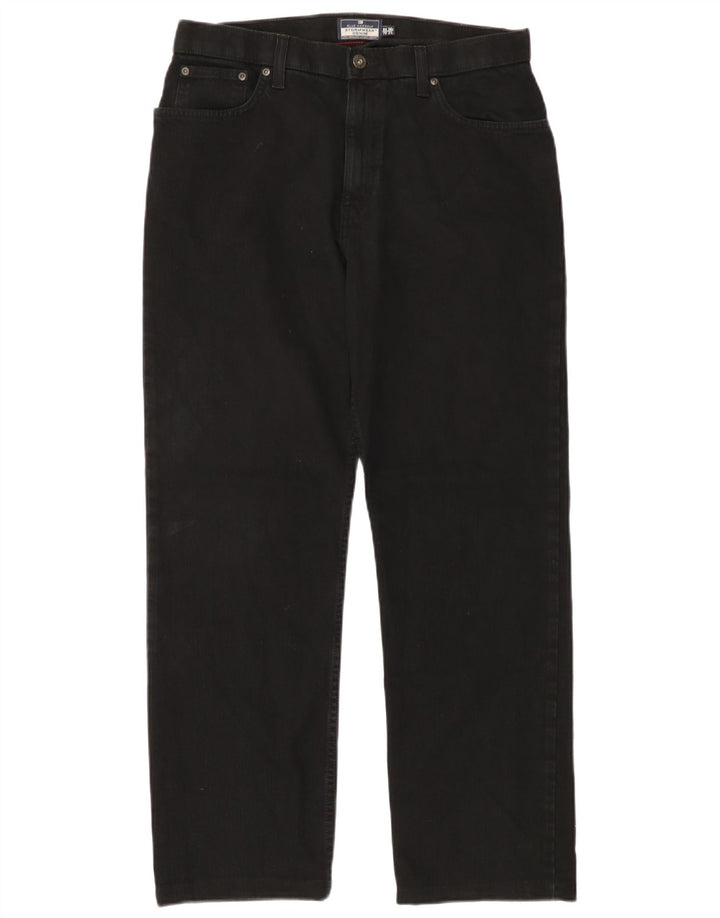 MARKS & SPENCER Straight jeans til mænd W34 L31 Sort bomuld