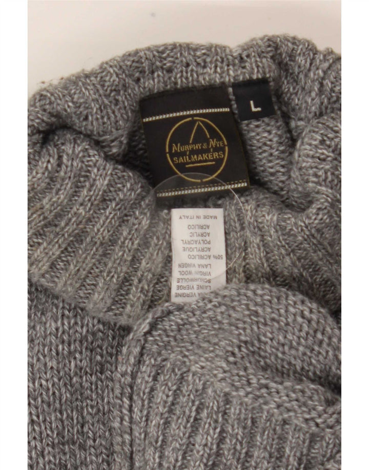 Murphy & Nye Herre rullehals sweater Stor grå uld