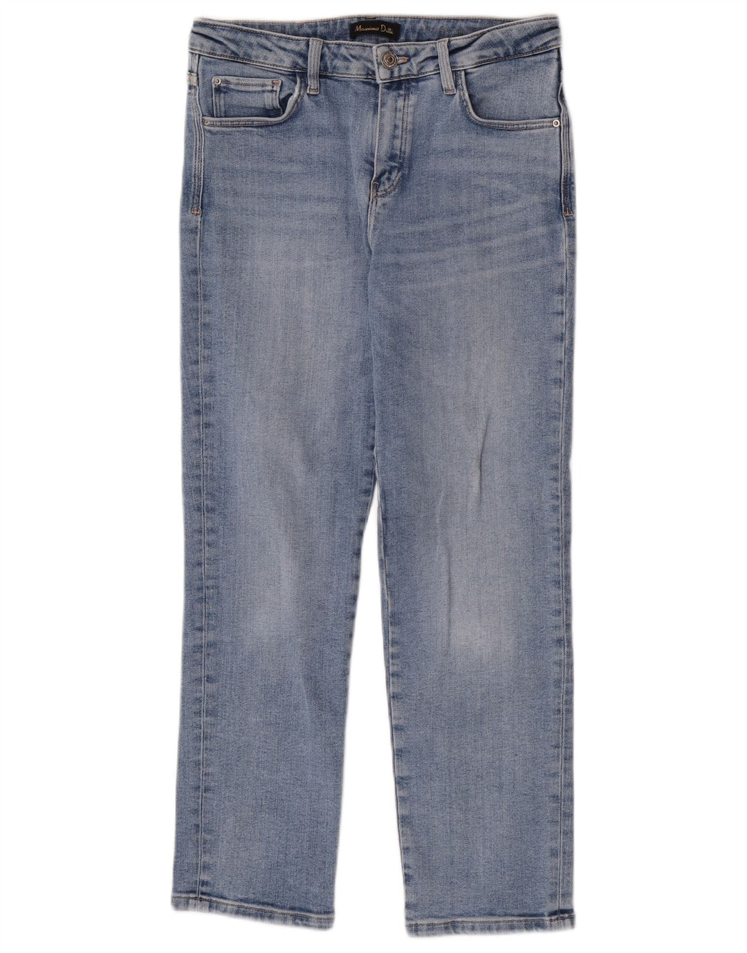 Massimo Dutti Dame Straight Jeans EU 38 Small W28 L27 Blå