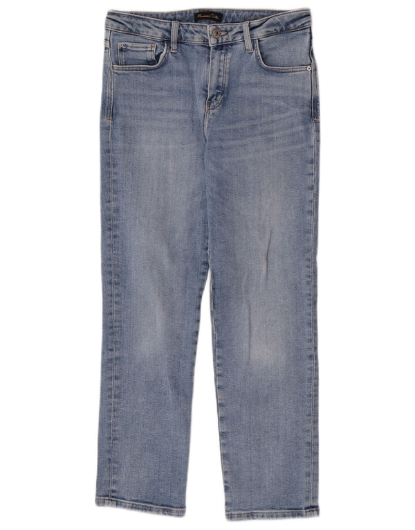 Massimo Dutti Dame Straight Jeans EU 38 Small W28 L27 Blå