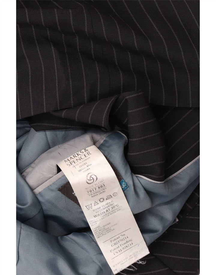 Marks & Spencer Herre Blazer Jacket UK 40 Medium Navy Blue Pinstripe