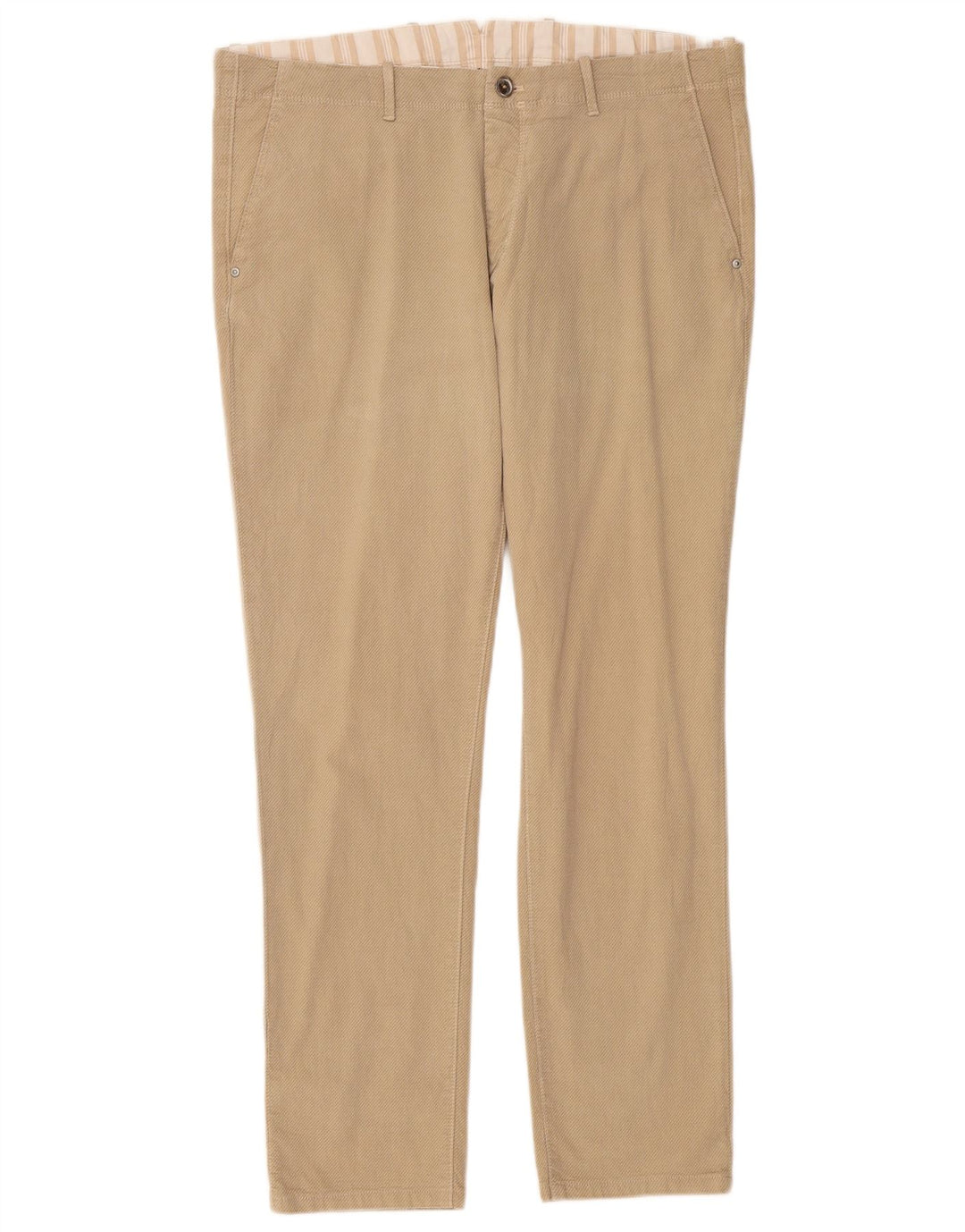MASSIMO DUTTI Herre Slim Fit Chino Bukser EU 46 XL W36 L30 Beige Bomuld