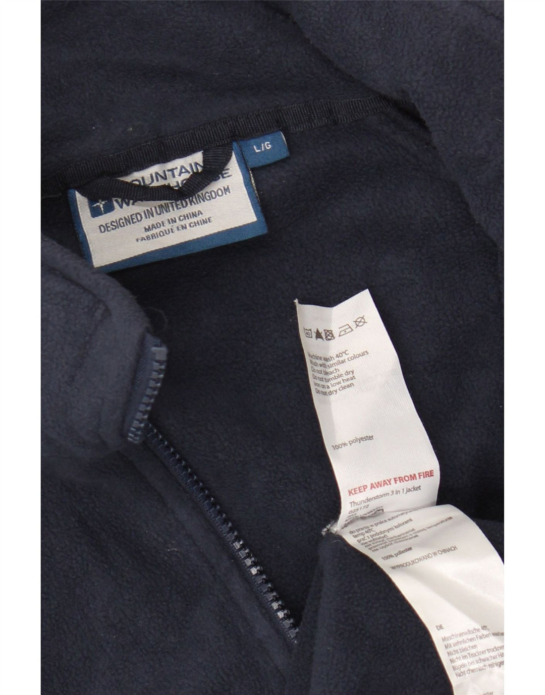 MOUNTAIN WAREHOUSE Fleecejakke til mænd UK 40 Large Navy Blue Polyester